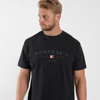 North 56*4 Men's Plus Size Premium Cotton Printed Tee Shirt With Chest Brand Logo EUXXL-EU8XL, 2 Colours