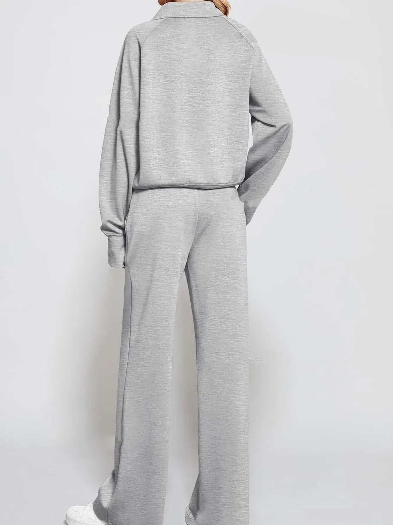 Half Zip Long Sleeve Top and Pants Set