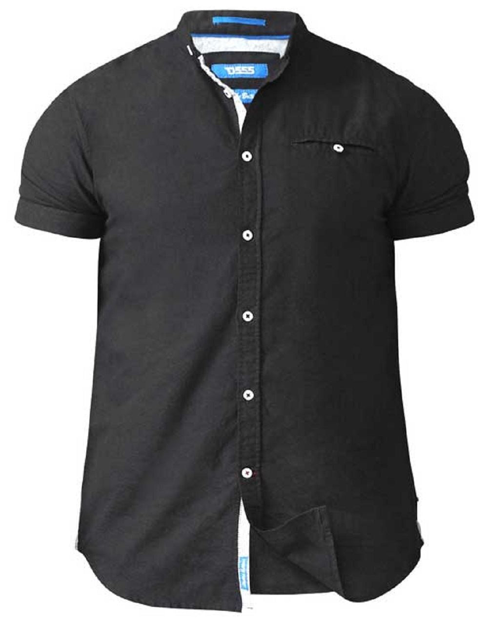 D555 Short Sleeve Oxford Grandad Shirt With Pocket (Dwight)
