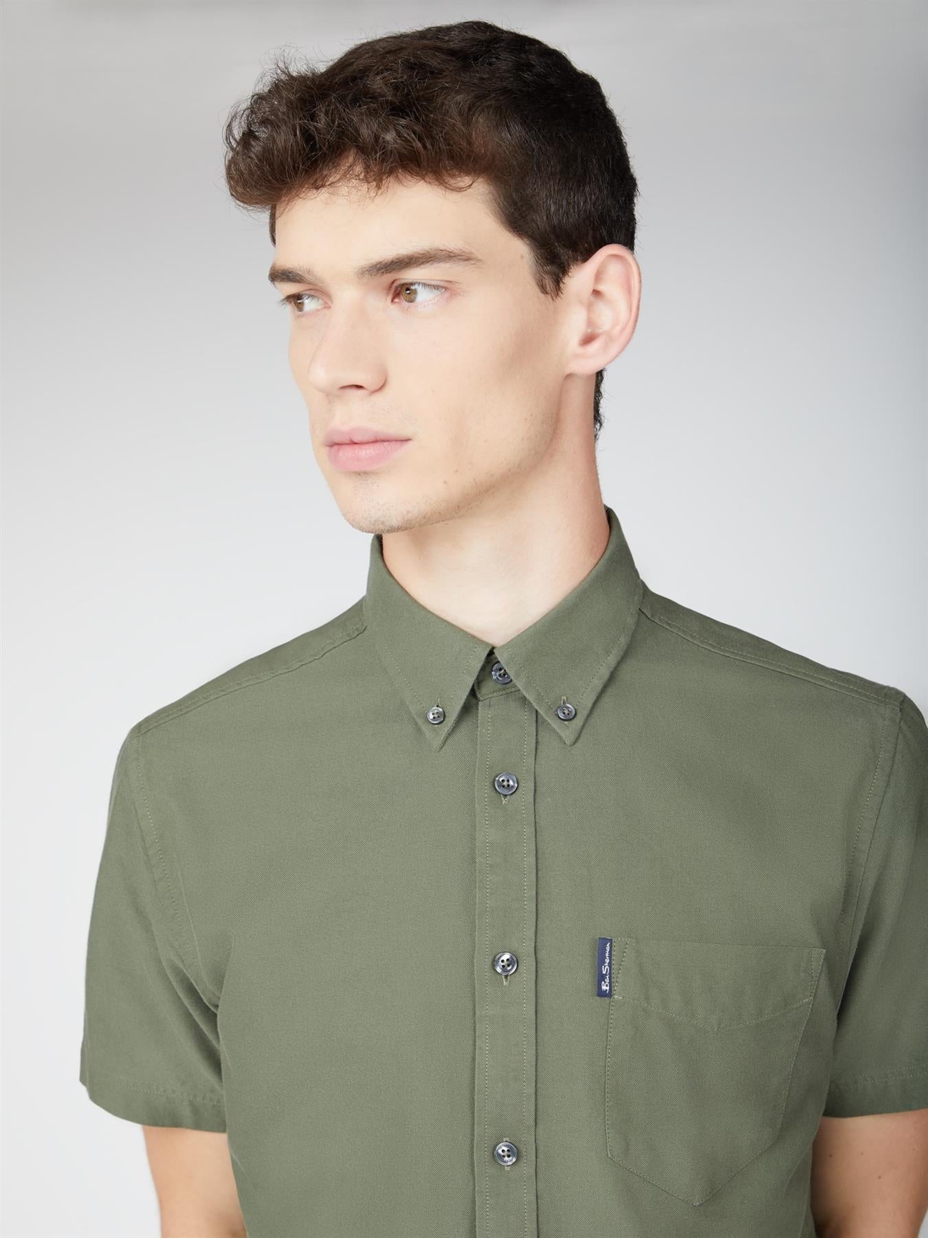 Ben Sherman Mens Big Size Short Sleeve Organic Cotton Oxford Shirt (65095) 2XL-5XL, 4 Colours