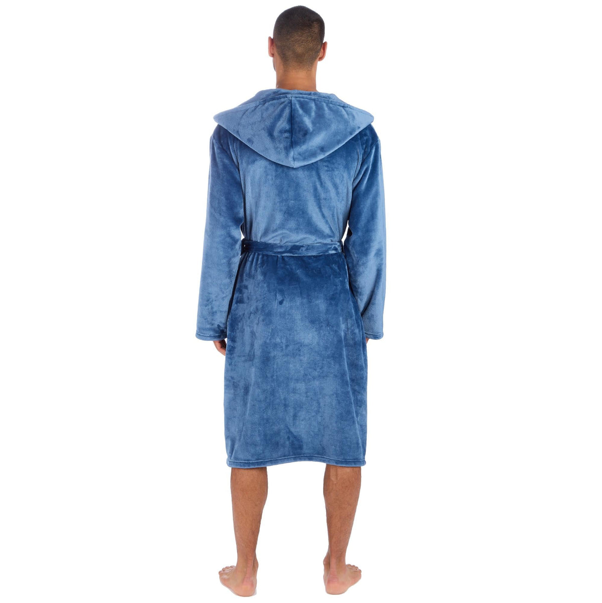 Cargo Bay Men's Soft Touch Fleece Hooded Dressing Gown with Front Pockets