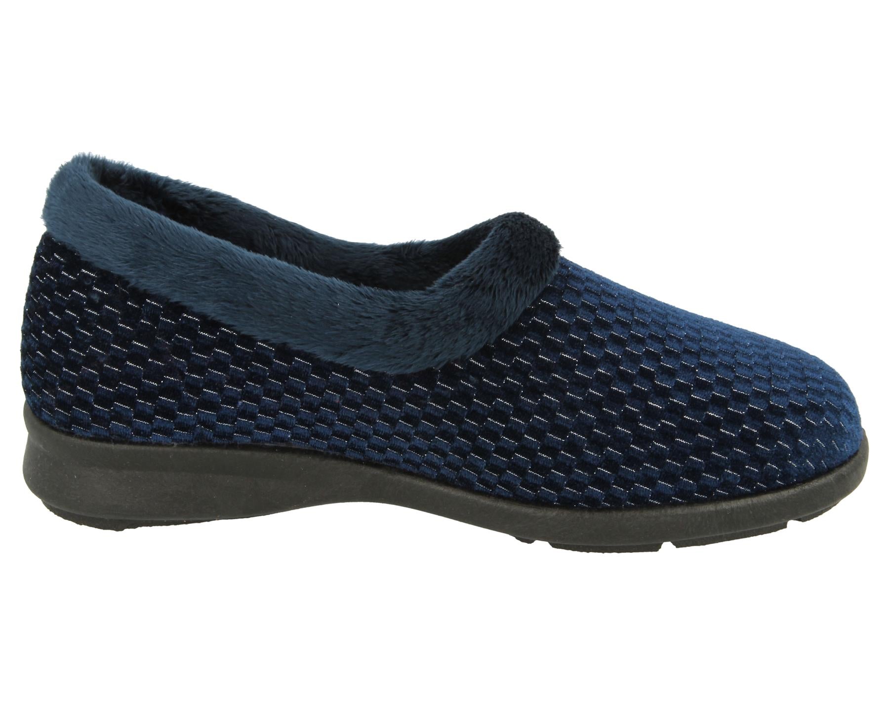 Womens (Besty) 2V Wide Fit By Db Shoes in Navy Stretch