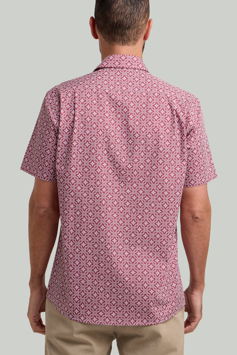 Double TWO Geometric Star Print Short Sleeve Shirt For Men in 2 Colours, M-5XL