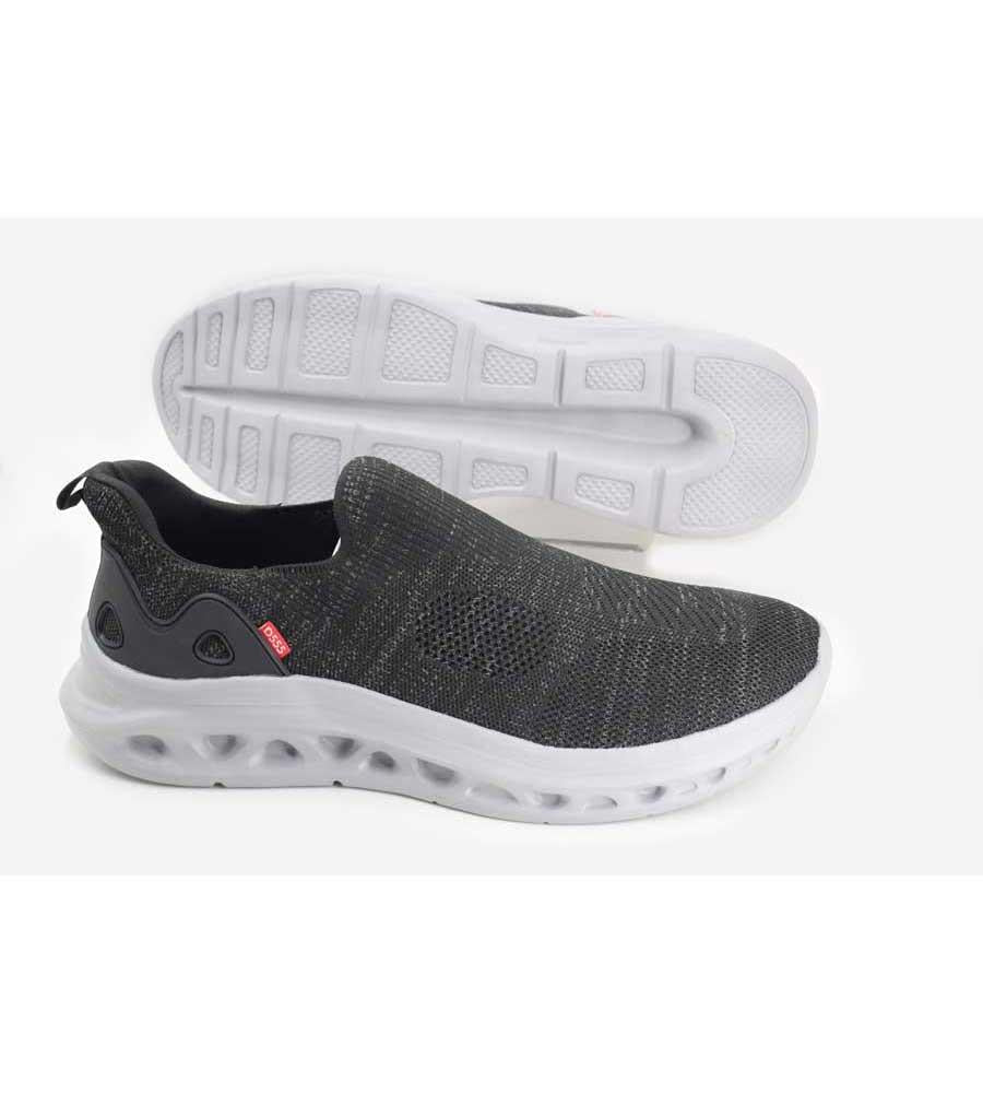 D555 Kingsize Hands Free Shoes For Men With Knitted Top (BLYTH 1) - Black, 12-15