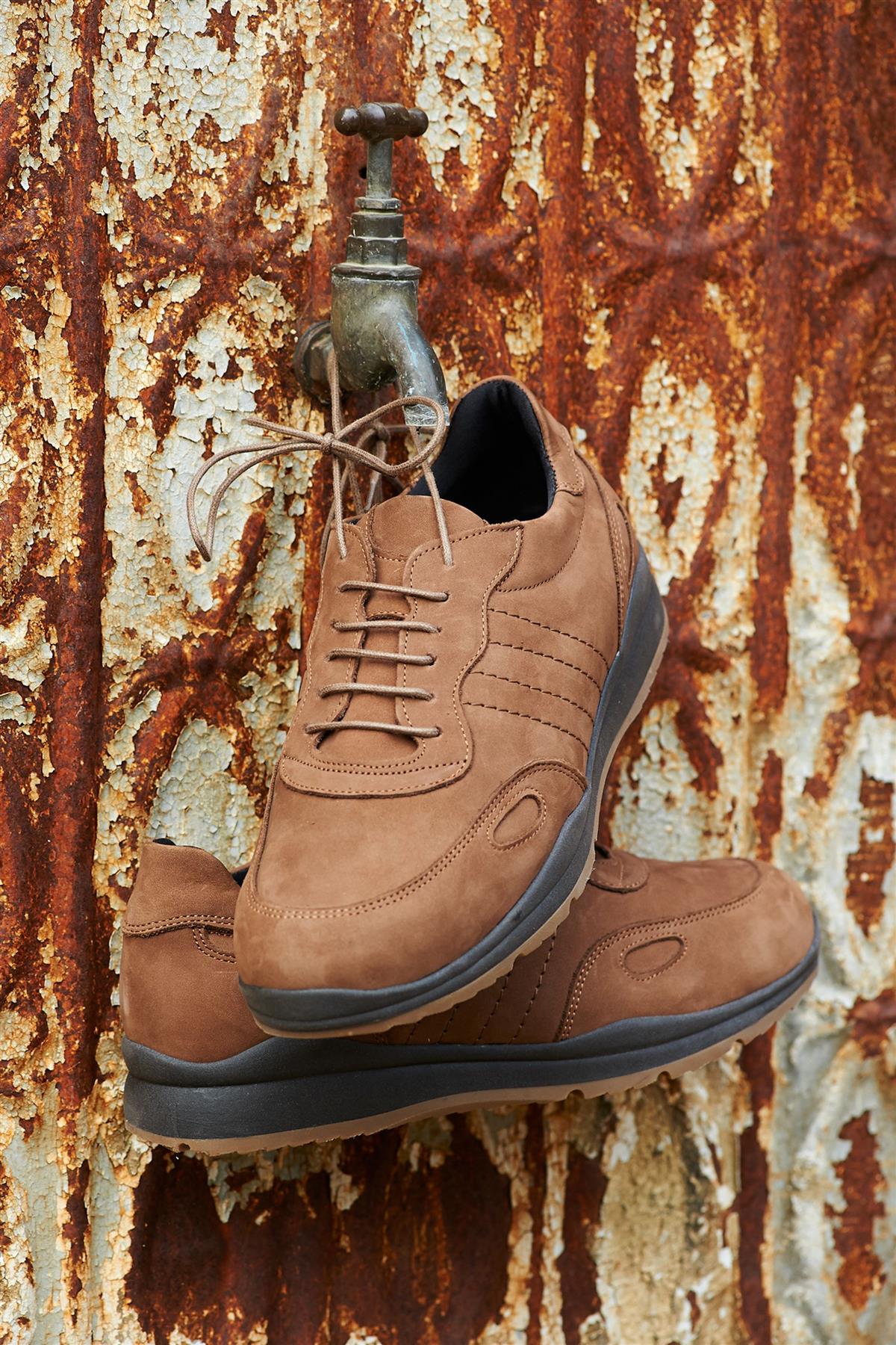 Men'S Casual Shoes (Seb)6V Wide Fit By Db Shoes in Tan nubuck