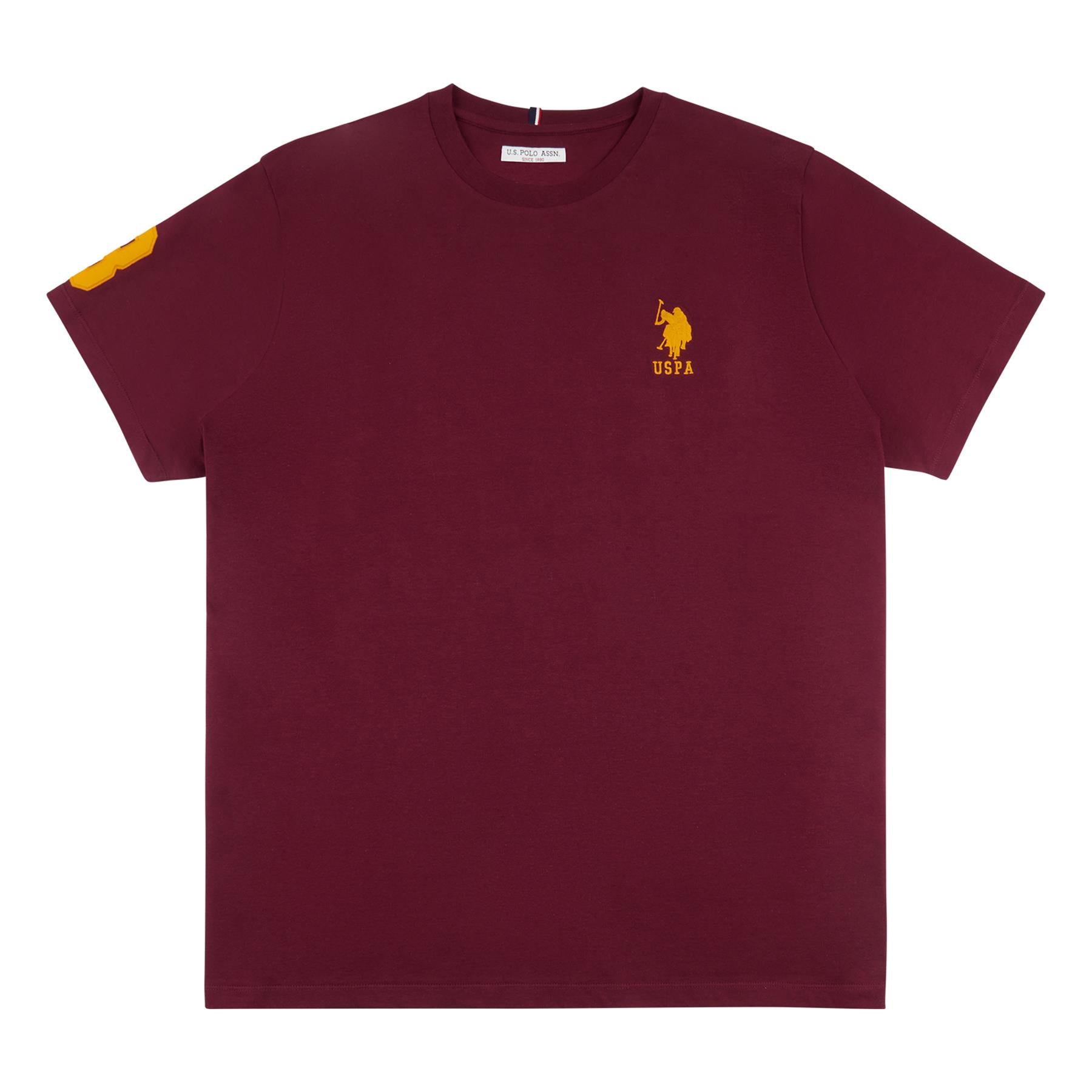 Men U.S. Polo Assn. Uspa Plain Pure Cotton T-Shirt With Large Logo Detail