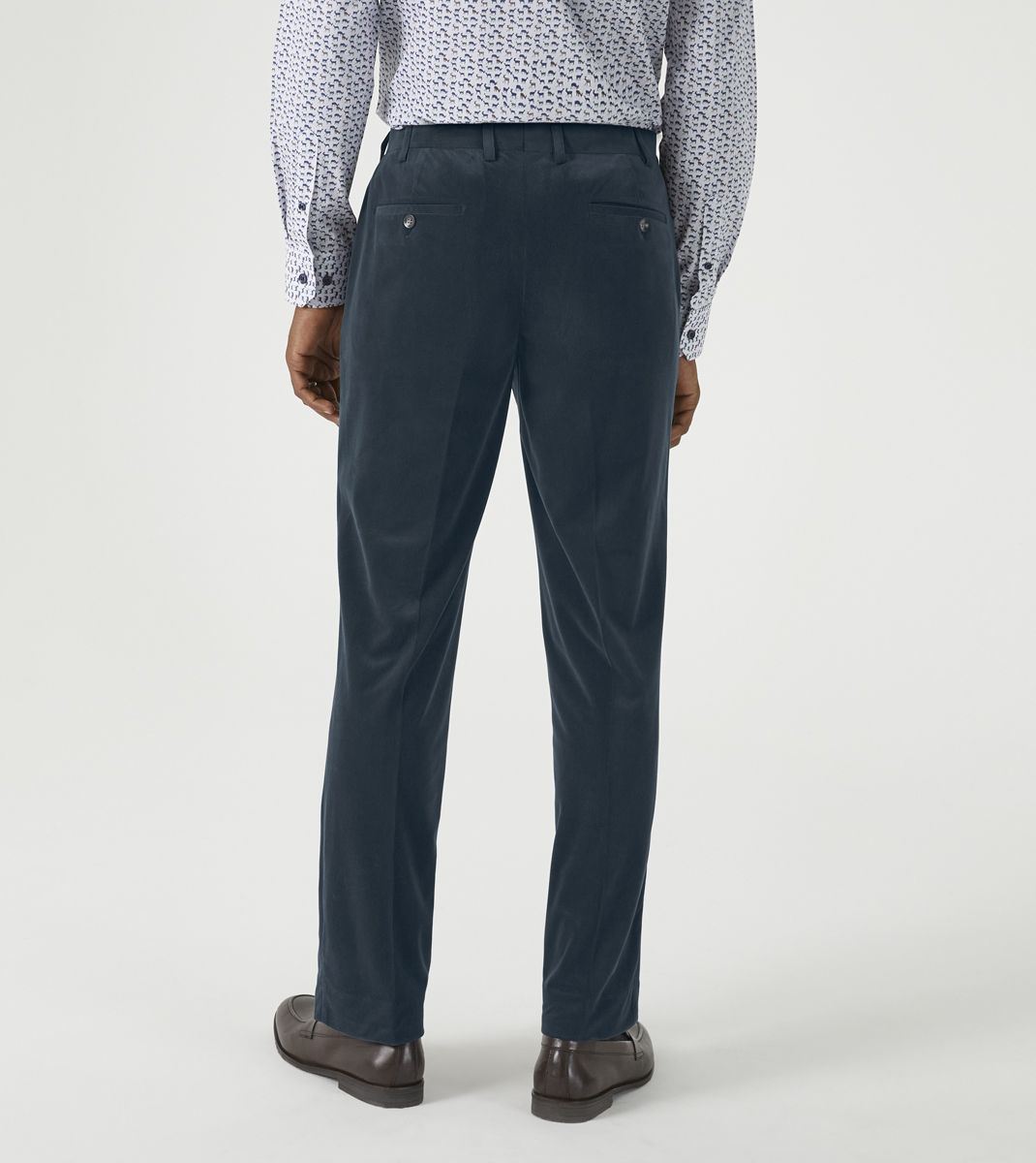 Skopes Atkinson Suit Tailored Fit Trousers For Men in Teal Blue Corduroy, 30W to 58W
