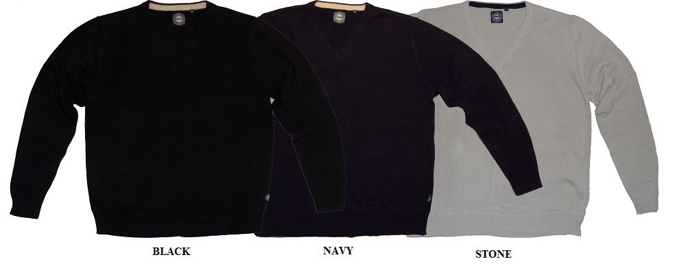 KAM Mens Premium Cotton V Neck Pullover/Jumper