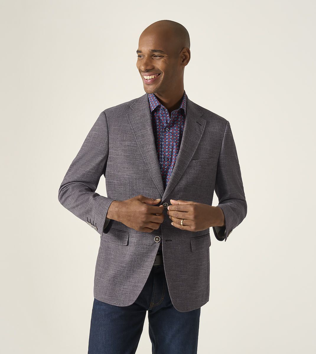 Skopes Tailored Fit Jamie Suit Jacket For Men in Berry Red, 36S-62L