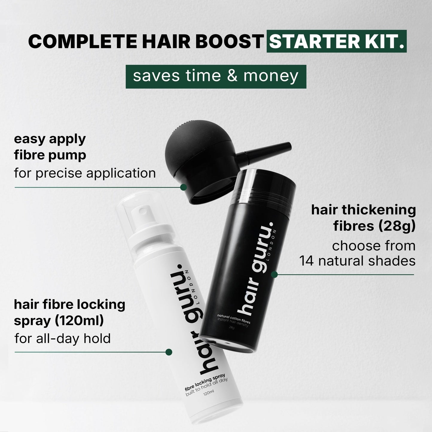 Hair Fibres Starter Set Bundle - QHA UK