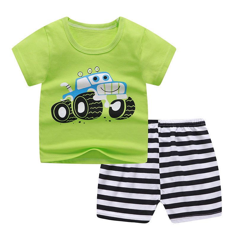 Kids’ Unisex Two-pieces Summer Suit, Summer T-shirt and Shorts