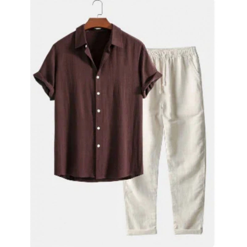 Men's Casual Short Sleeve Shirt & Pants