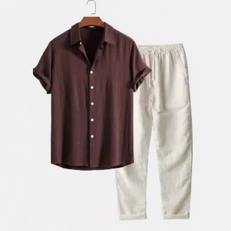 Men's Casual Short Sleeve Shirt & Pants