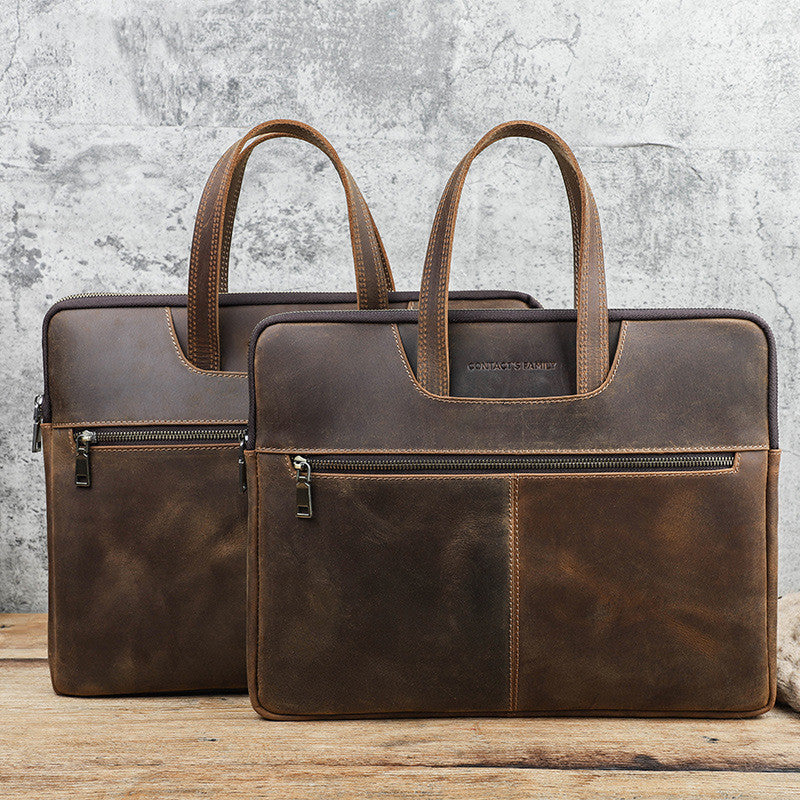 Men's Retro Horse Leather Laptop Bag