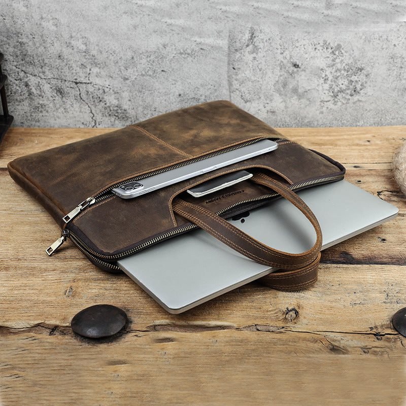 Men's Retro Horse Leather Laptop Bag