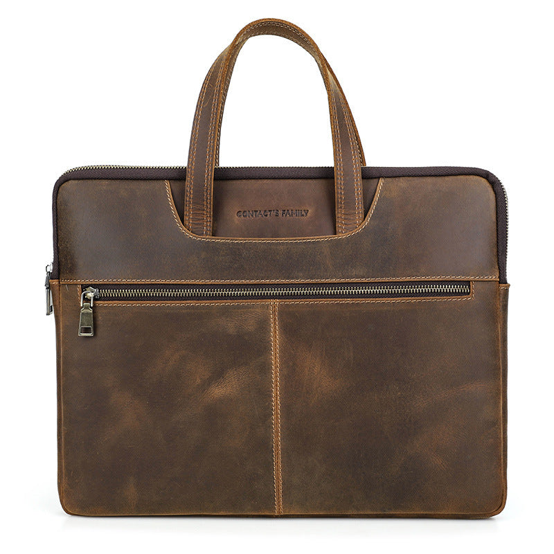Men's Retro Horse Leather Laptop Bag