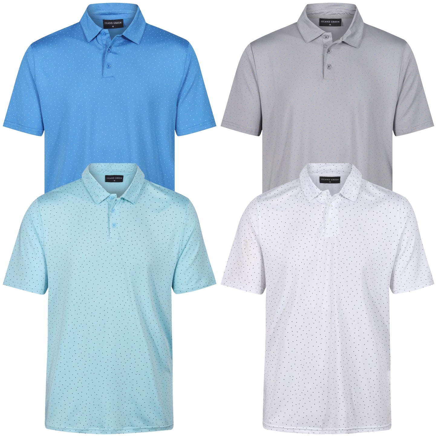 Mens Golf Polo Shirt Stretch Breathable Quick Dry Sports Casual Top - QHA UK