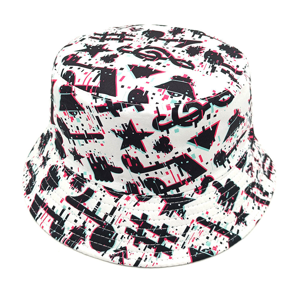 Musical Note Pattern Printed Bucket Hat, Summer Outdoor Travel Cap