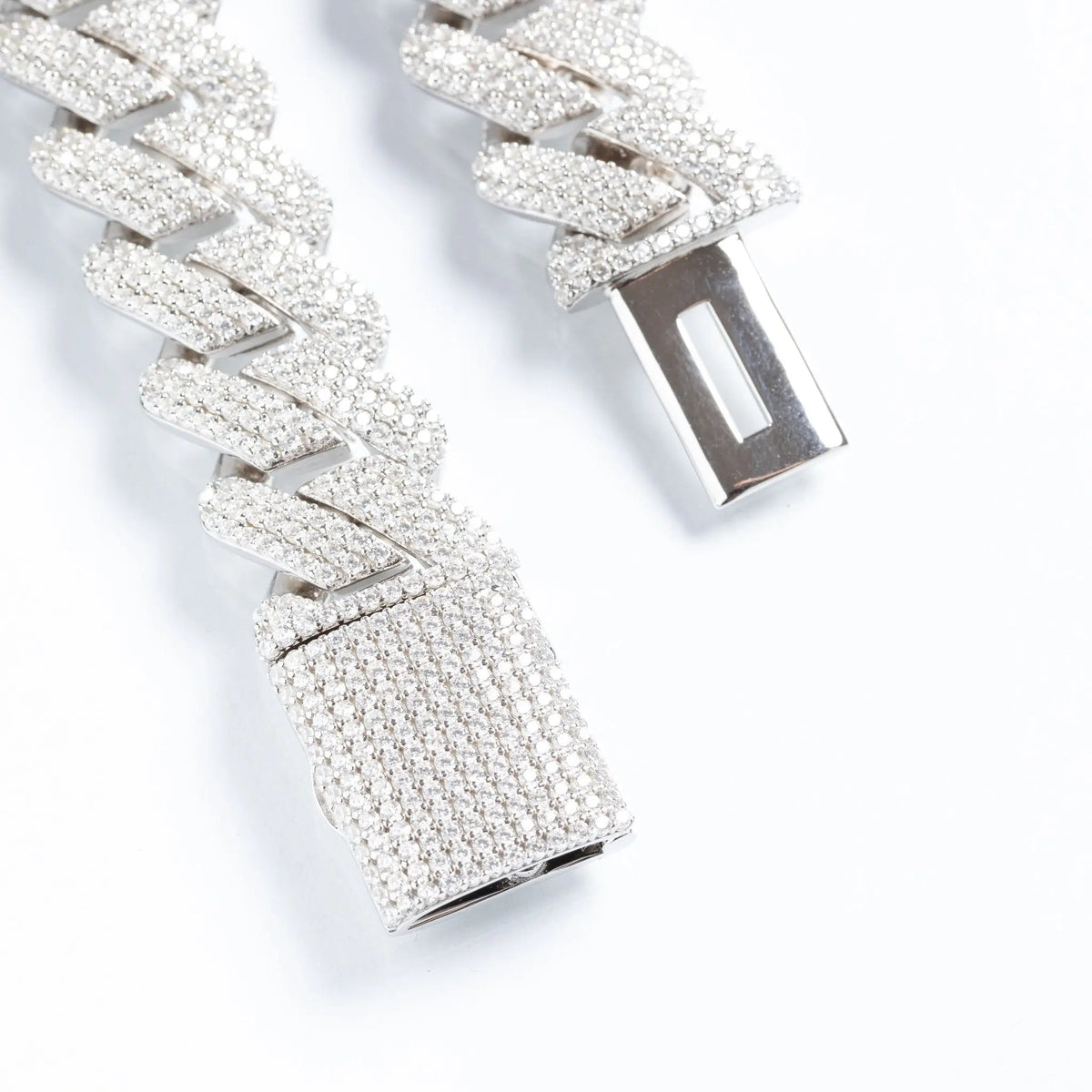 Tyresse Men's 19mm 925 Sterling Silver Iced Cuban Chain and Bracelet Set