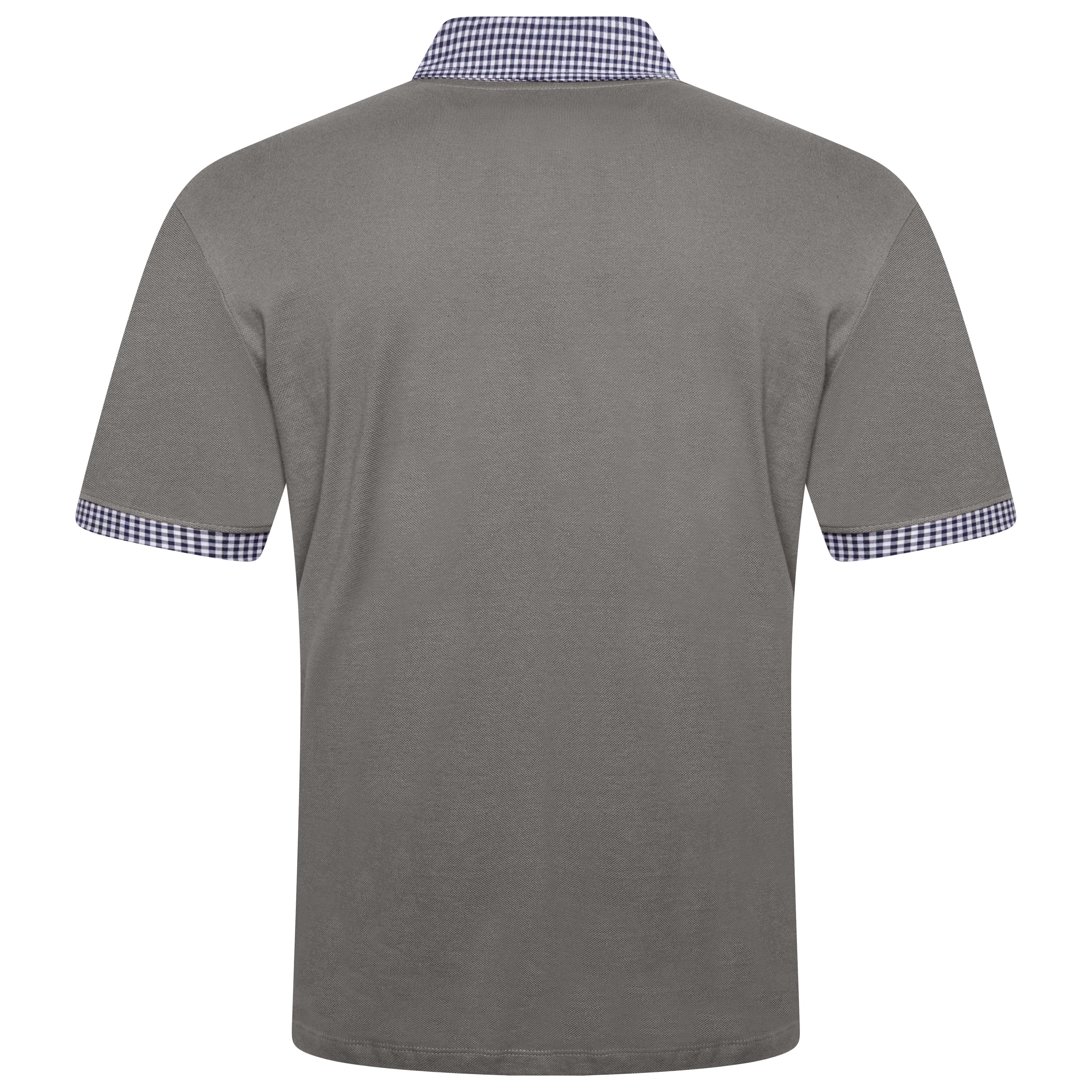 Evryone Check Collar Short Sleeve Polo Shirt