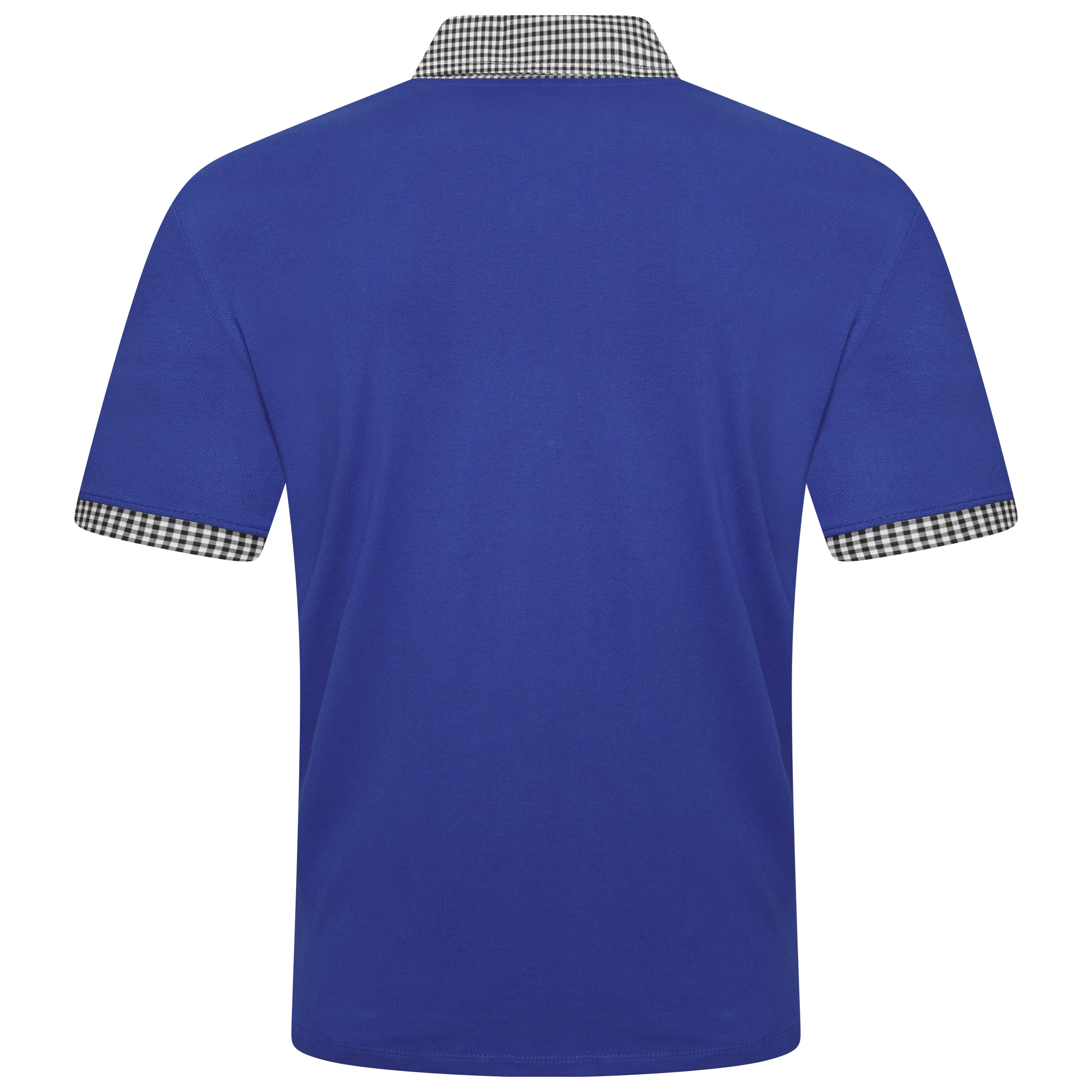 Evryone Check Collar Short Sleeve Polo Shirt