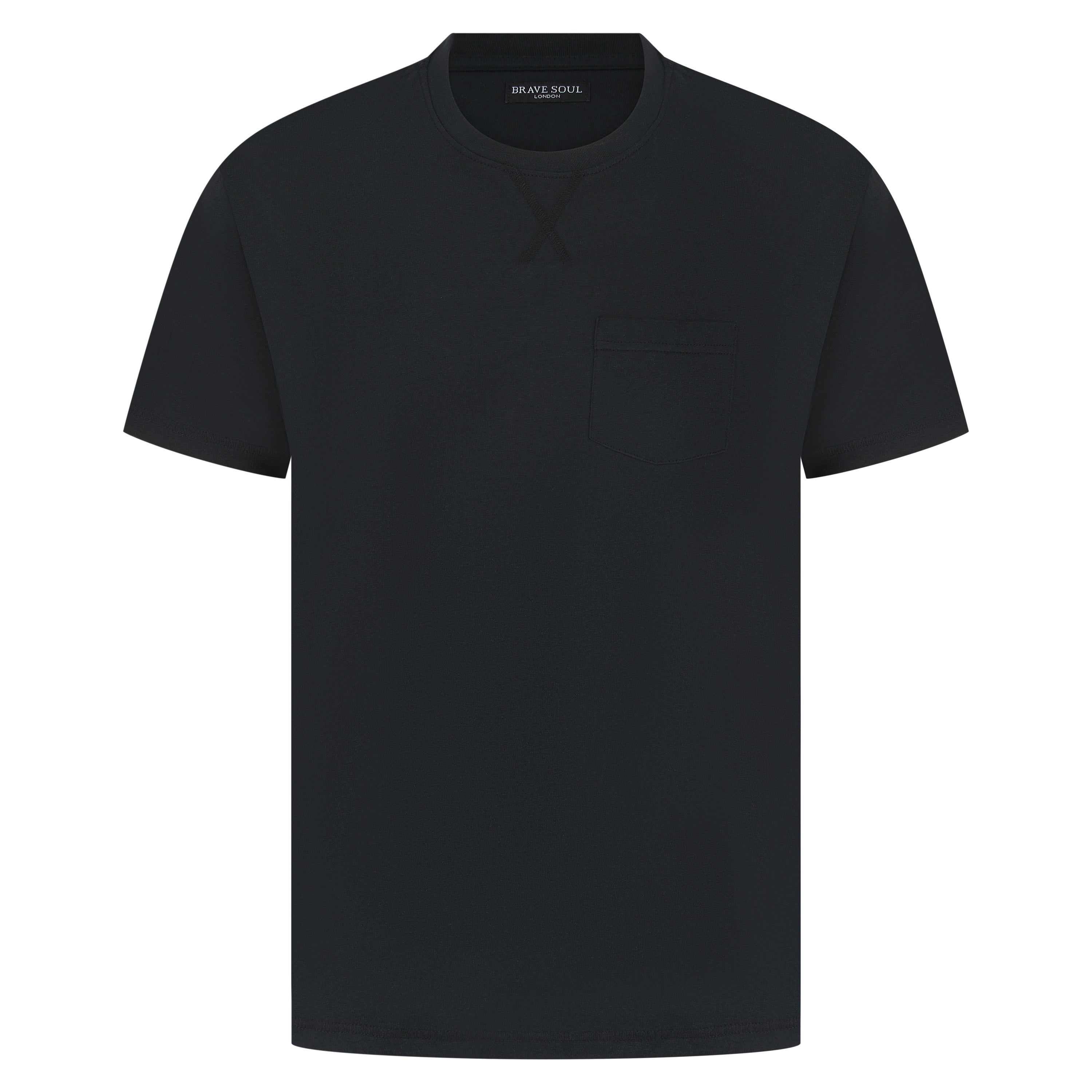 Brave Soul Arkham Crew Neck Pocket T-Shirt