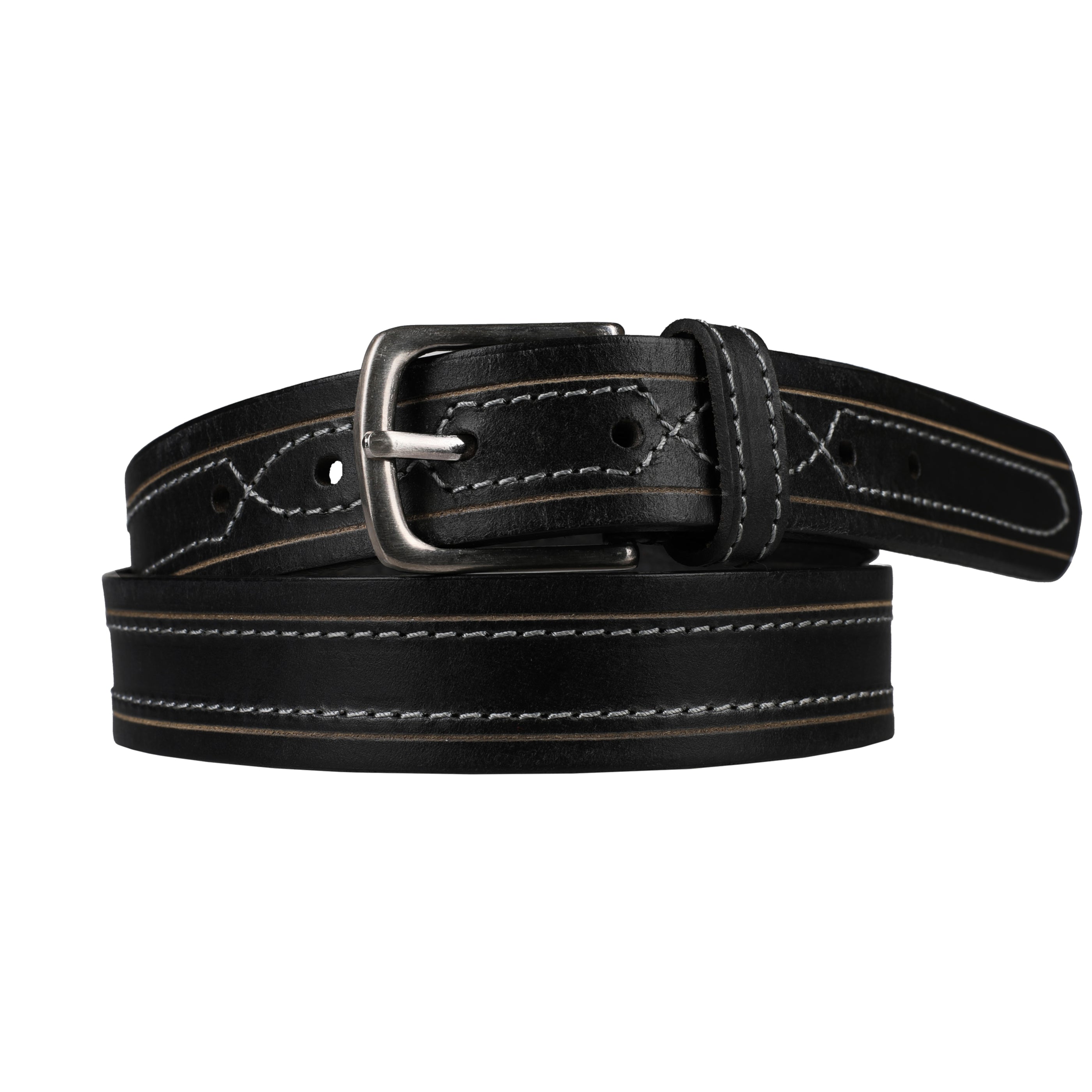 Outback 1.25" Wide Contrast Stitch Full Grain Leather Belt