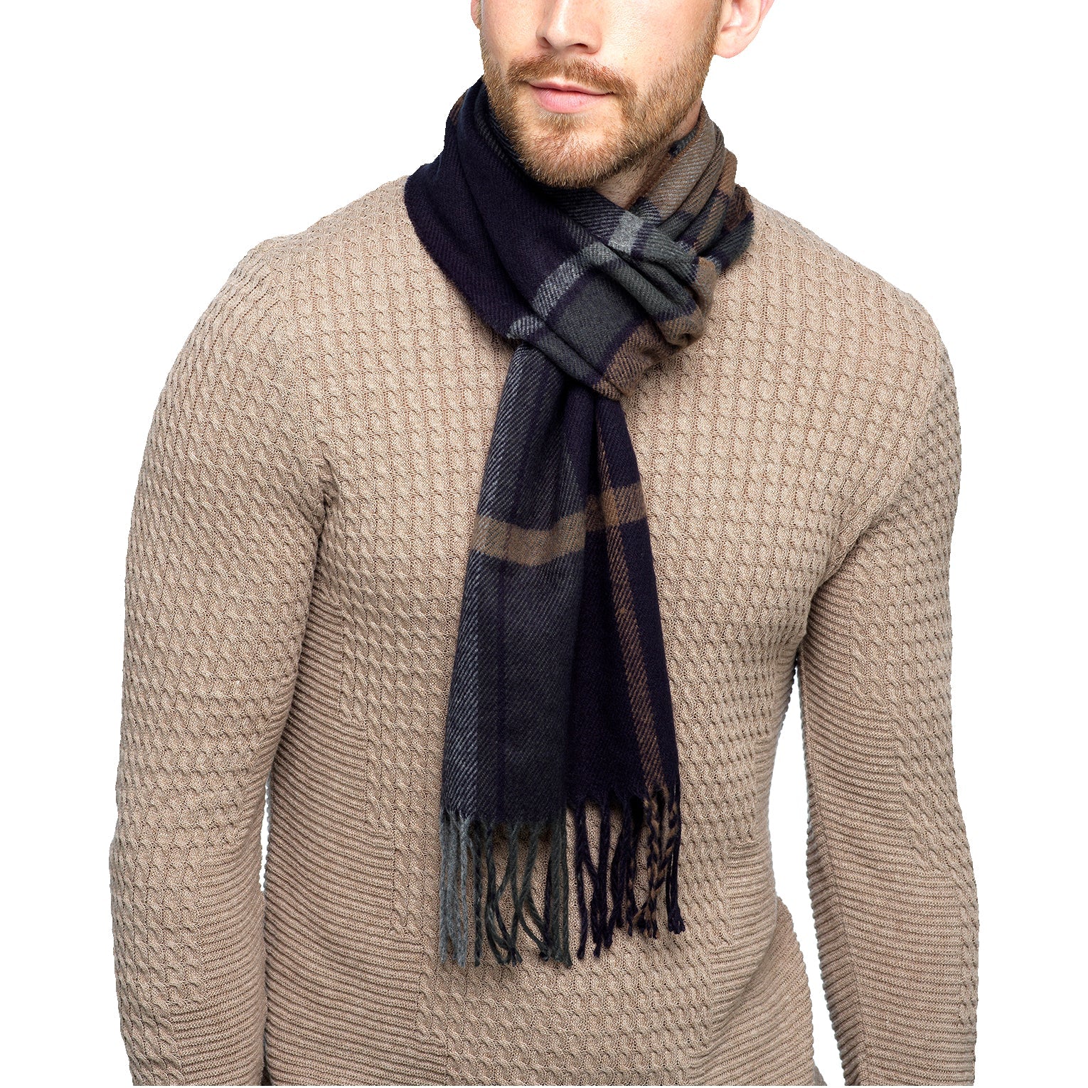 Tom Franks Check Scarf With Tassel