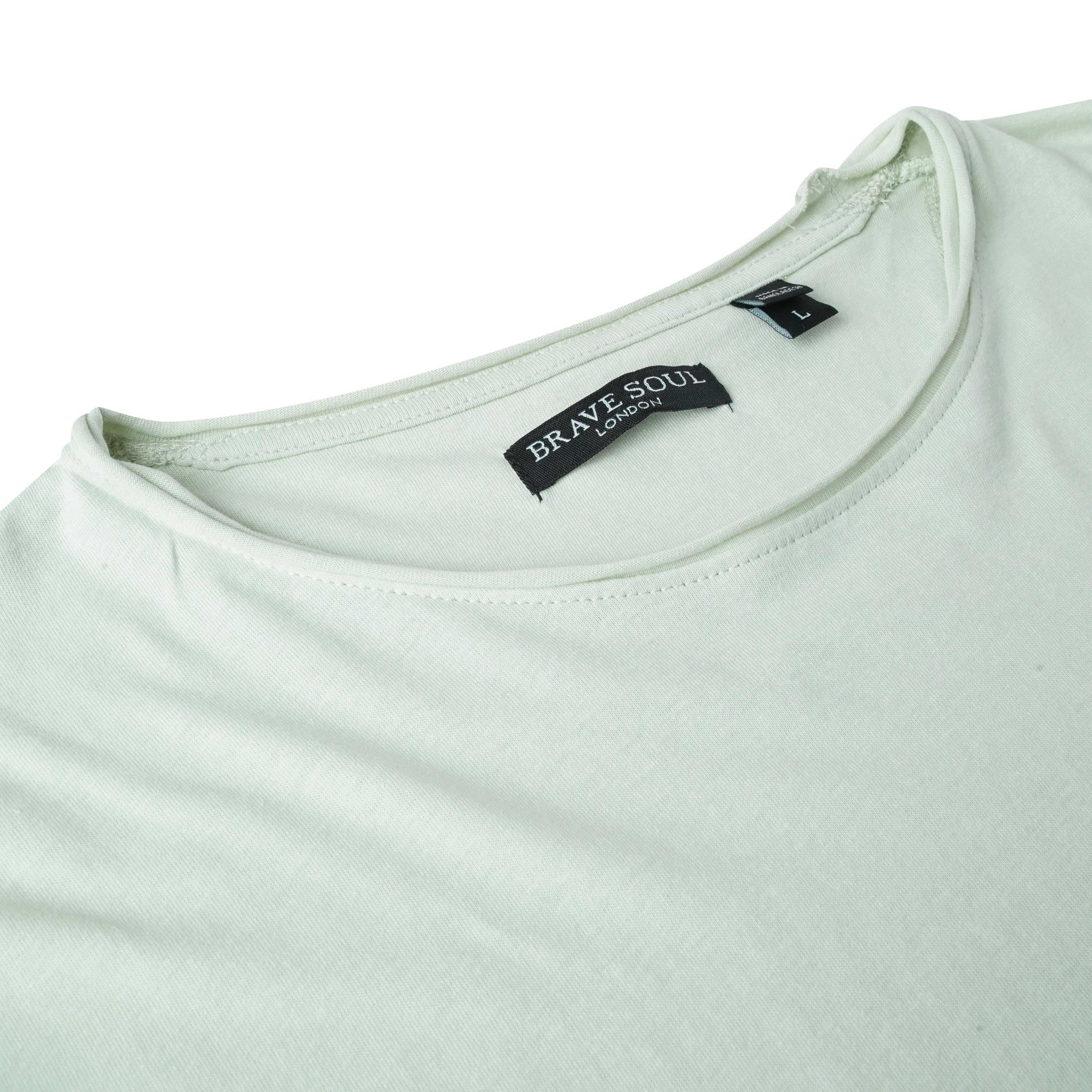 Brave Soul Fresher Raw Edge Cotton T-Shirt