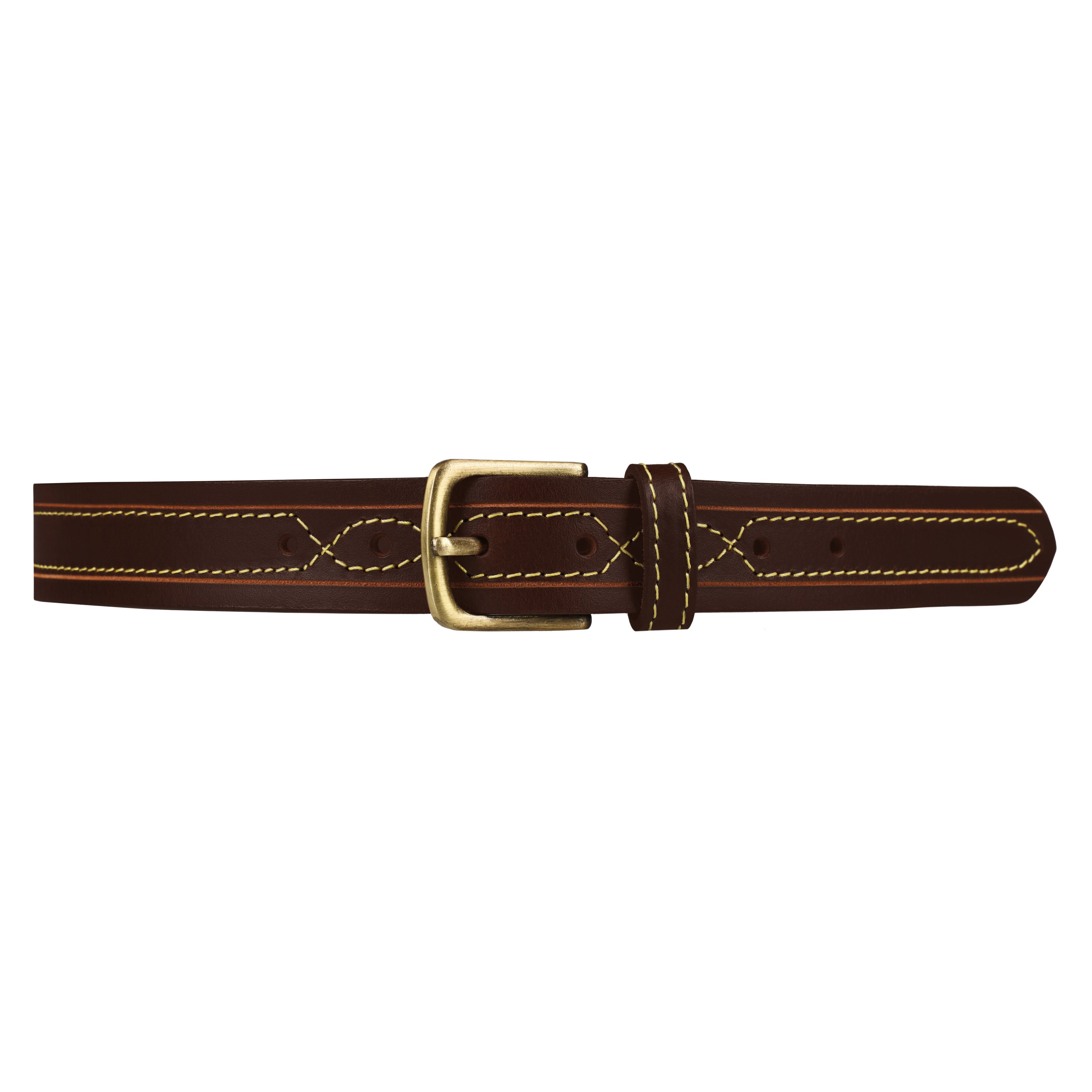 Outback 1.25" Wide Contrast Stitch Full Grain Leather Belt