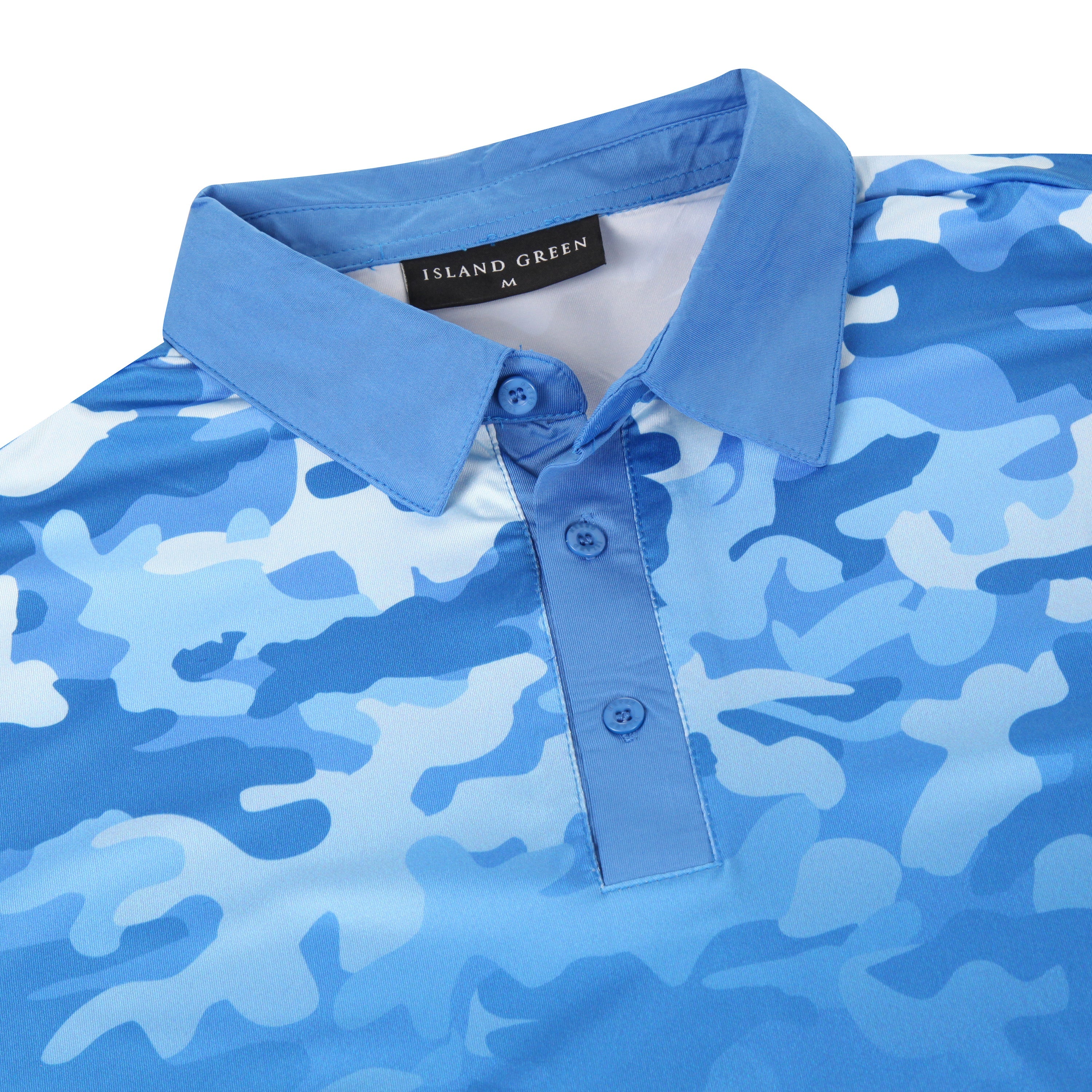 Island Green Camo Print Golf Sport Polo Shirt