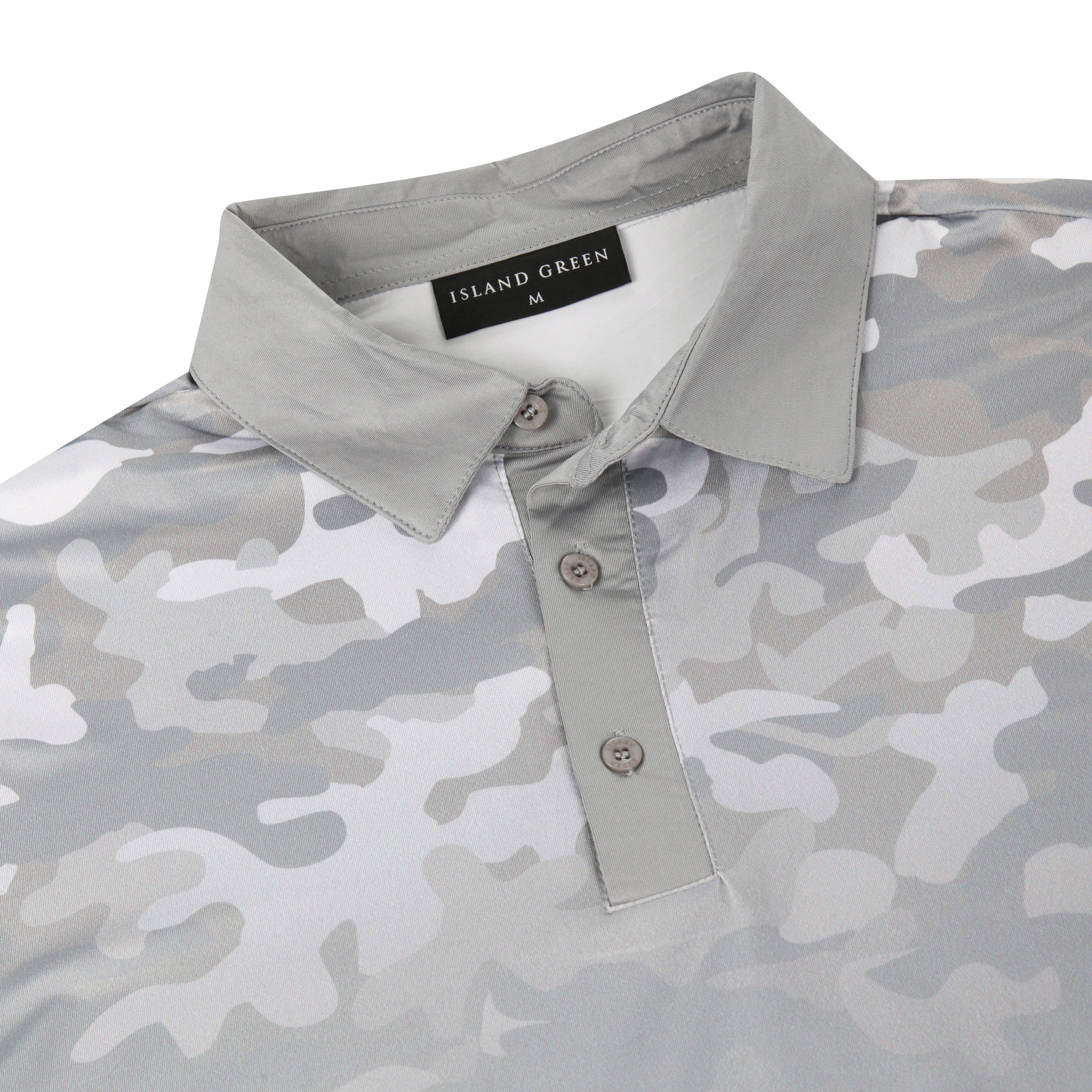 Island Green Camo Print Golf Sport Polo Shirt