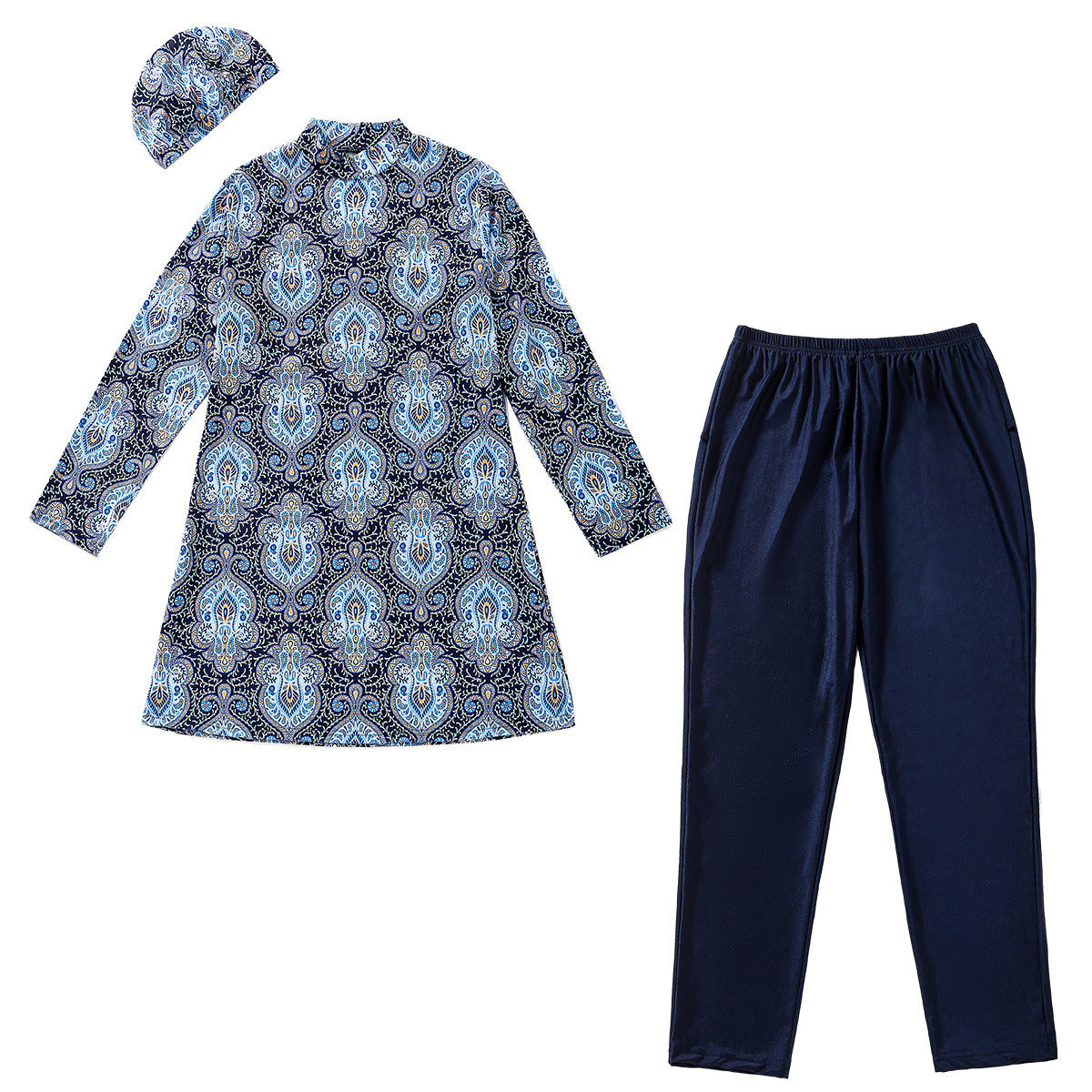 Plus Size Modest Swimwear Set, 3-Pieces Swimsuit
