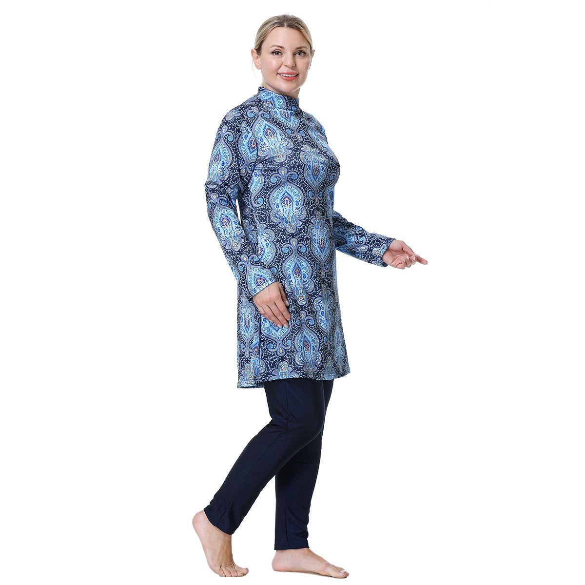Plus Size Modest Swimwear Set, 3-Pieces Swimsuit