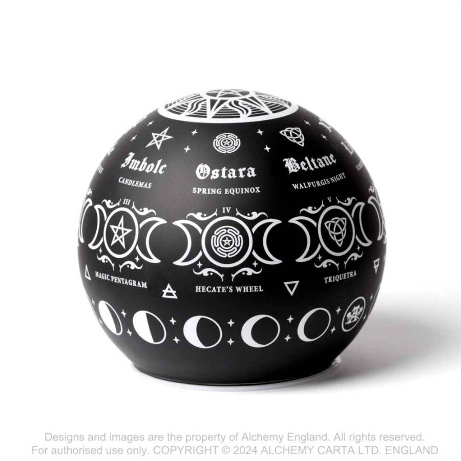 LED Light Alchemy Pagan Calendar Globe - QHA UK