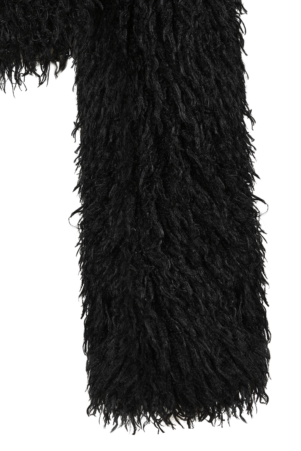Bomber Jacket Banned Zafira Black Faux Fur Cropped UK 8-18 - Close-up - QHA UK