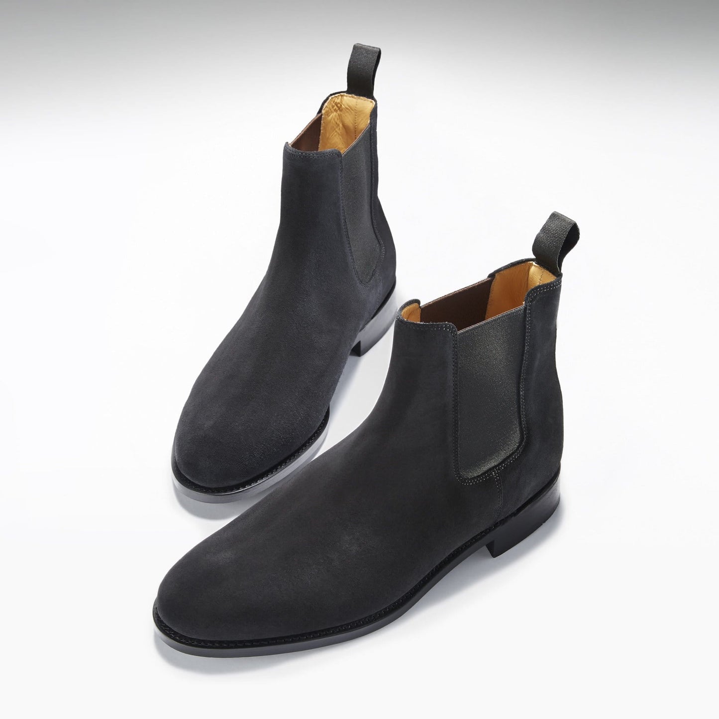 Hugs & Co Mens Black Suede Chelsea Boots Welted Leather Sole UK 7-14 - Sole Detail - QHA UK