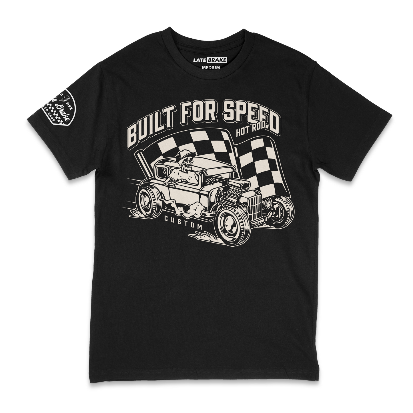 Late Brake Built for Speed T-Shirt Cotton Car Enthusiast Tee 180gsm | - QHA UK
