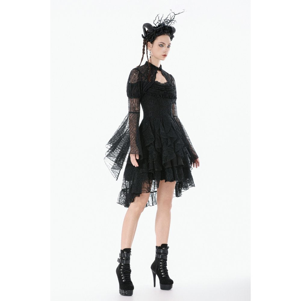 Dark in Love Gothic Cape Elara Lace Shoulder UK 10-22 - QHA UK