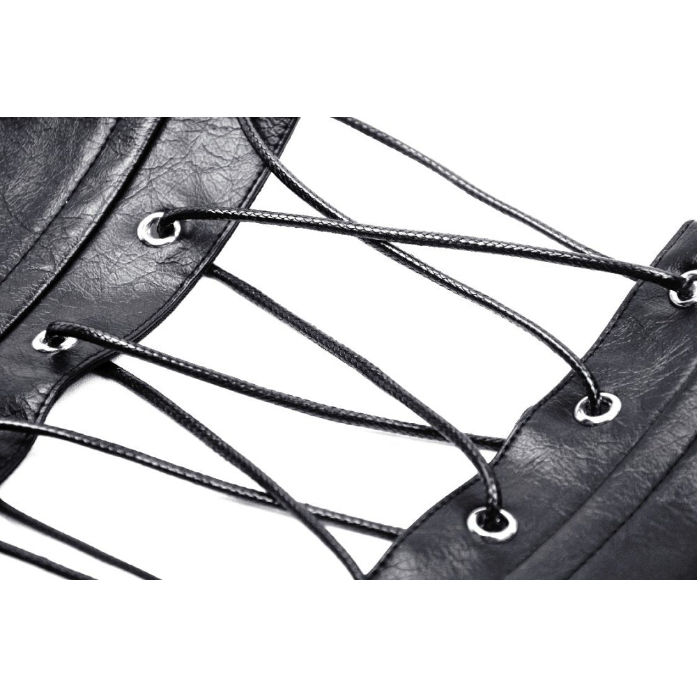 Dark in Love Gothic Belt Elvira Faux Leather Layered Waist UK 10-18 - Waistband Detail - QHA UK