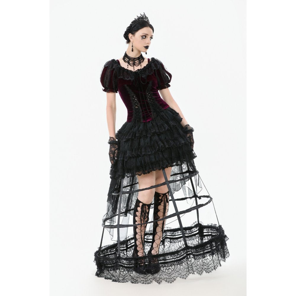 Dark in Love Bolero Isolde Velvet and Lace Puff-Sleeve UK 10-22 - Sleeve Detail - QHA UK