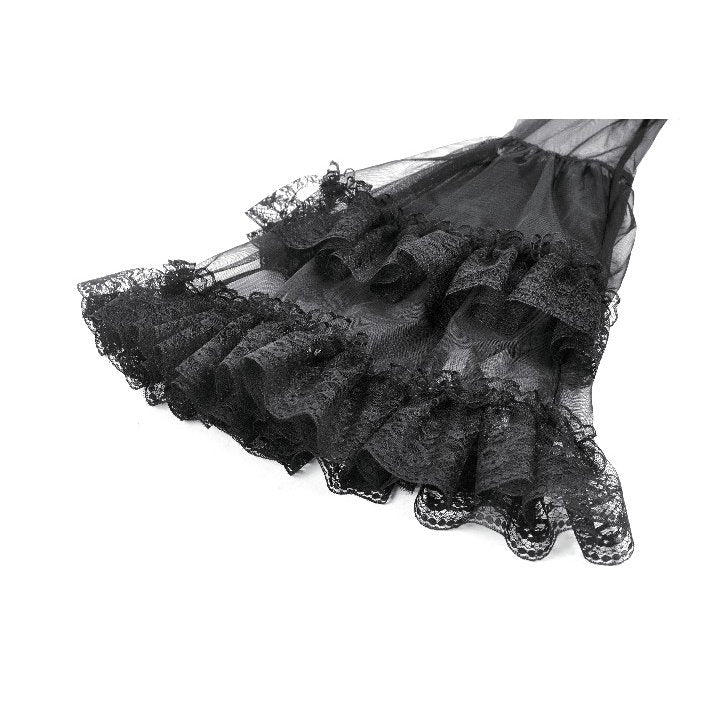 Dark in Love Gothic Maxi Dress Lilith Bell Sleeve UK 8-22 - Sleeve Detail - QHA UK