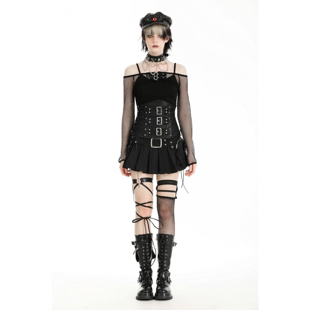 Dark in Love Blouse Oriana Fishnet Sleeves UK 10-18 | QHAUK - QHA UK
