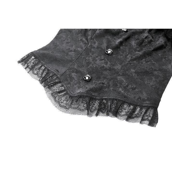 Dark in Love Women's Gothic Blouse Seraphine Lace Shoulder Top UK 8-18 - QHA UK