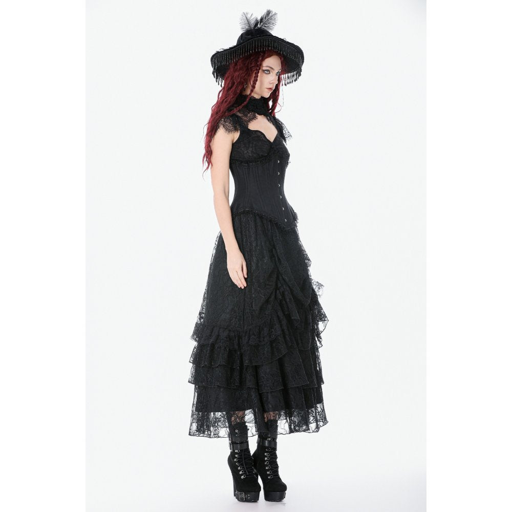 Dark in Love Gothic Corset Talia Longline Metal-Boned UK 8-18 - QHA UK