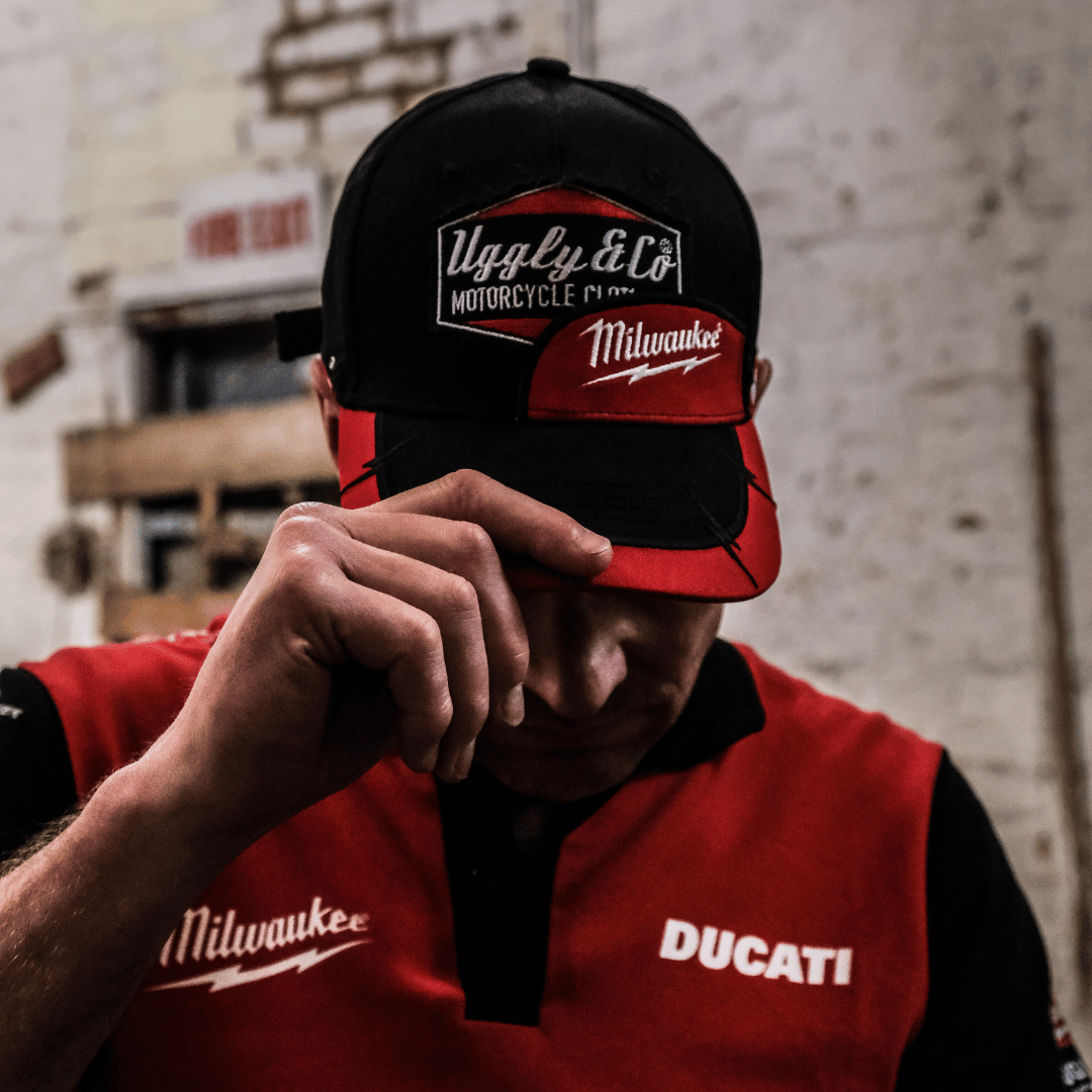 Milwaukee Tools x Diamond Cap Official Red White Curved Peak Adjustabl - QHA UK