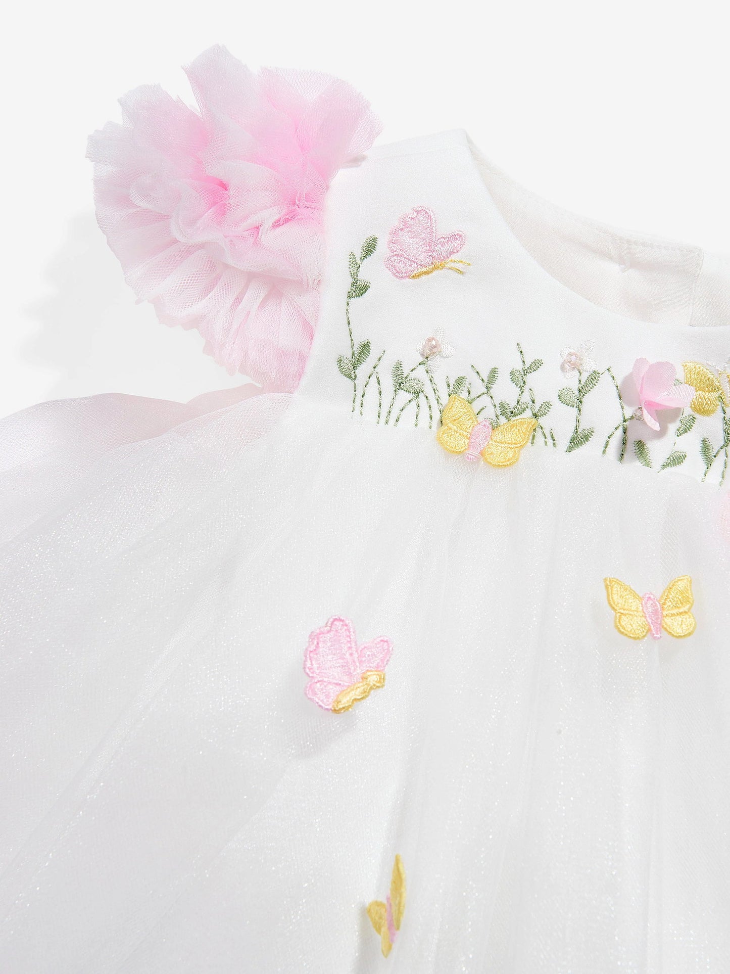 DRESS & Fleur Baby Girls Occasion Dress with Headband in Ivory - QHA UK