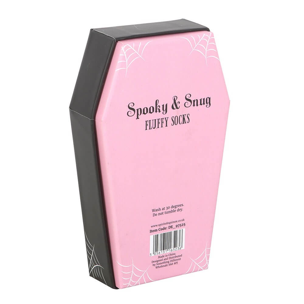 Gothic Gifts Socks Pink and Black Striped in Coffin Gift Box - QHA UK