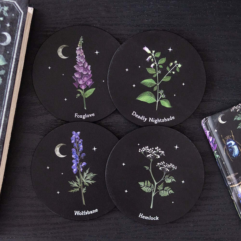 Gothic Gifts Coaster Set Poisonous Plants - QHA UK