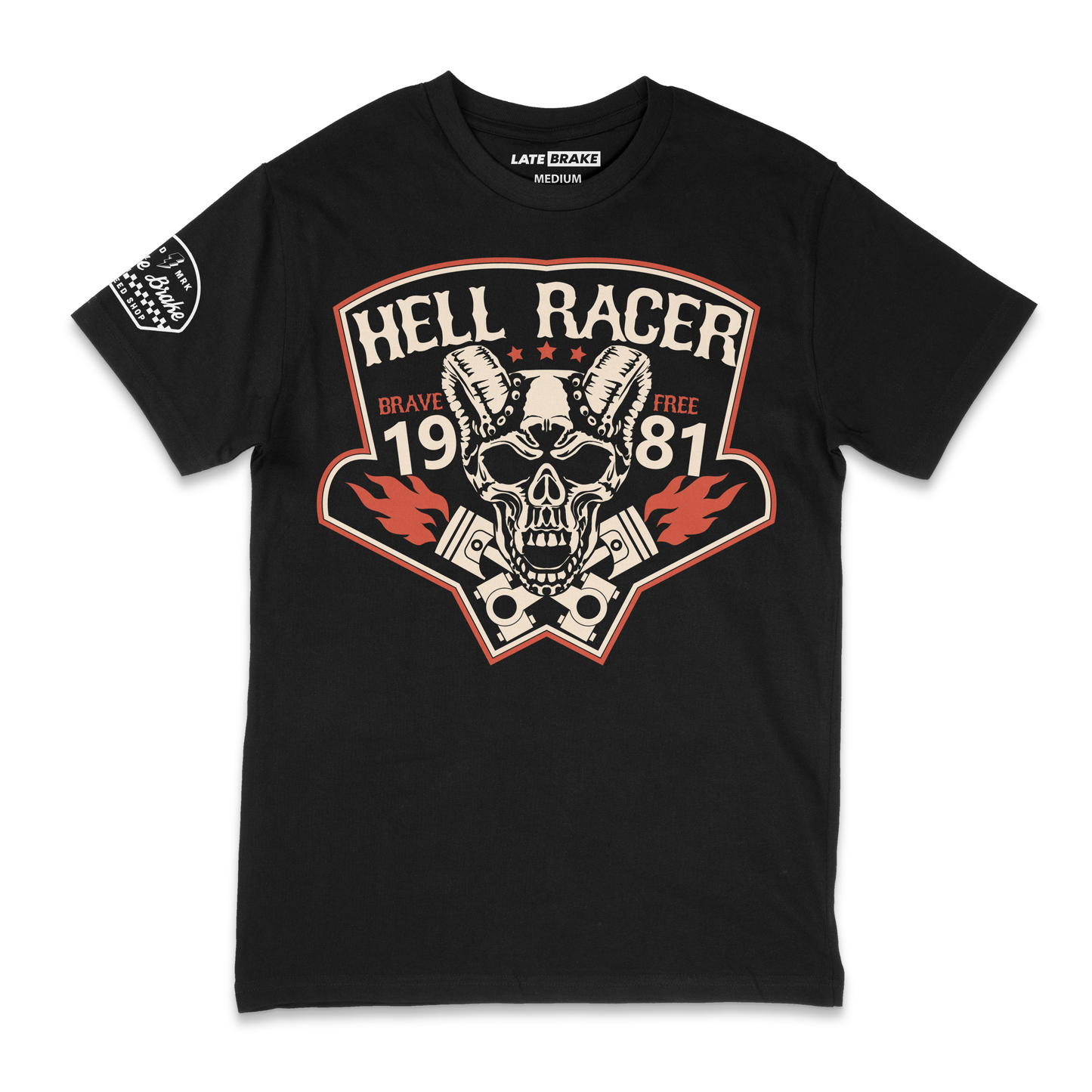 Late Brake Hell Racer T-Shirt Cotton Car Enthusiast Tee 180gsm | Late - QHA UK